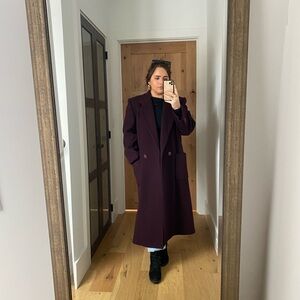 100% Wool Burgundy Coat